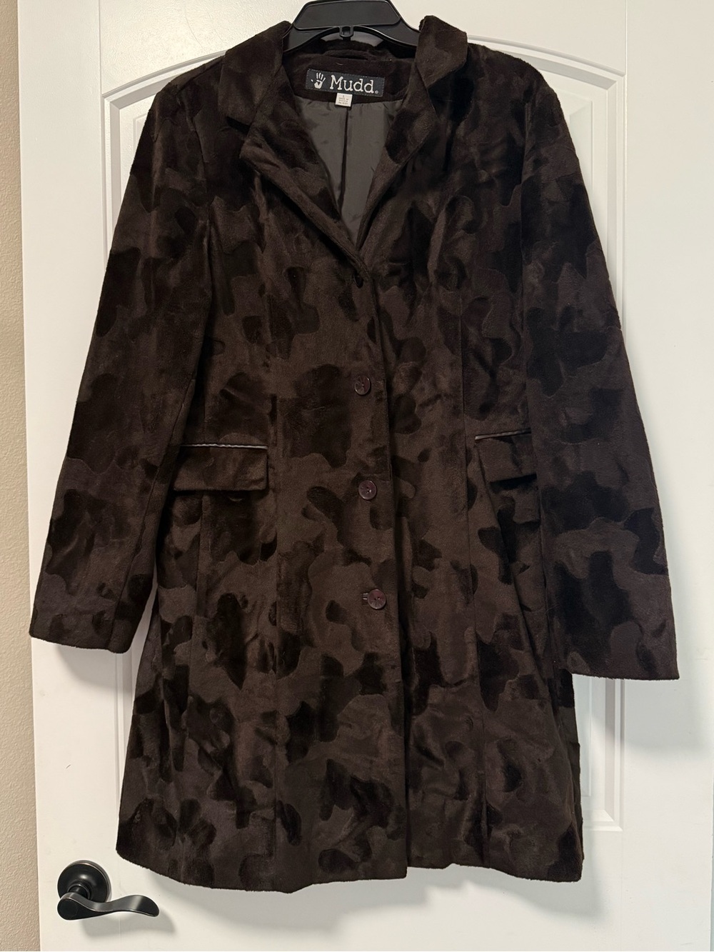 Y2K Mudd Cow Print Faux Fur Peacot